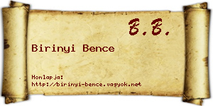 Birinyi Bence névjegykártya